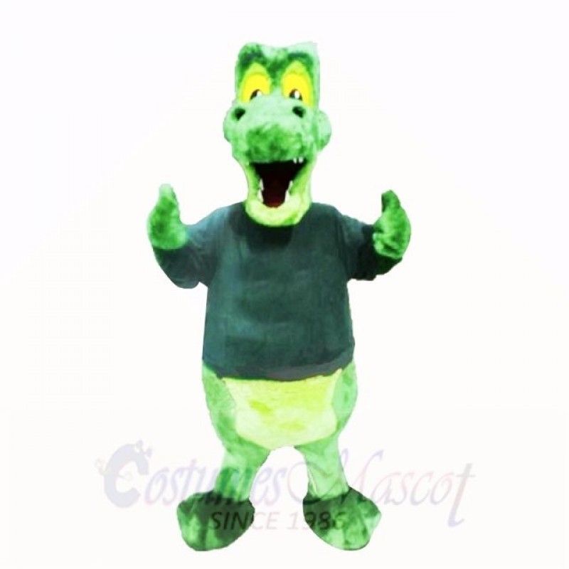 Green Alligator with Black Shirt Mascot Costumes School