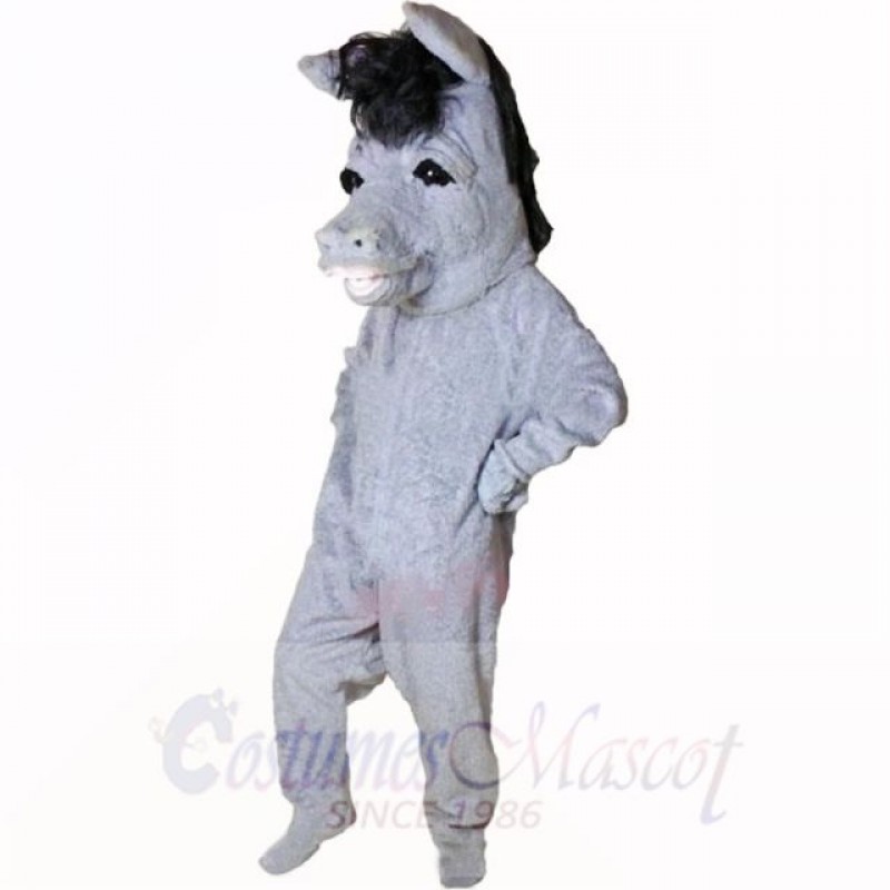 Smiling Grey Donkey Mascot Costumes Cartoon