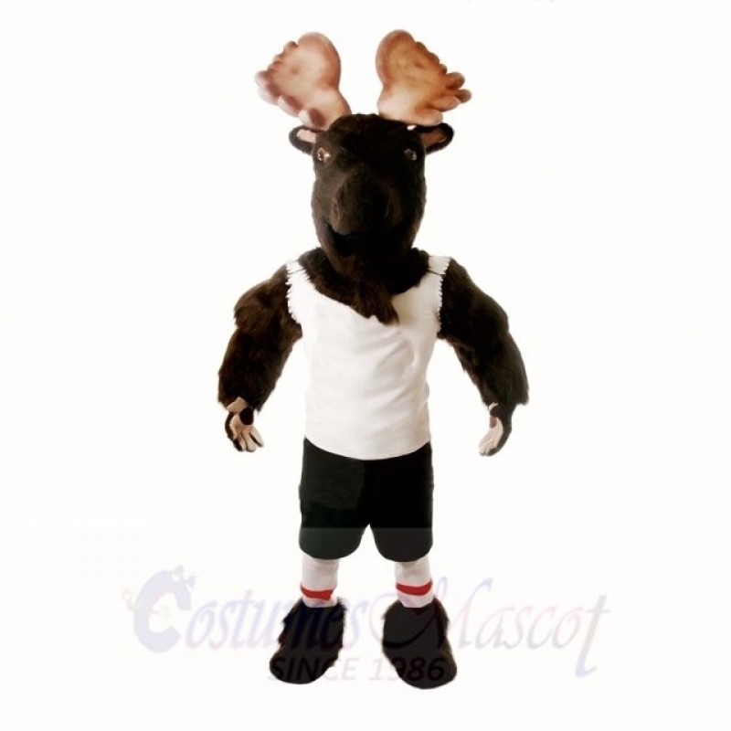 Sport Moose with White Shirt Mascot Costumes Adult