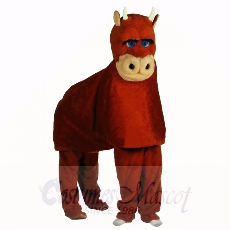 Brown Two Person Bull Mascot Costumes Adult