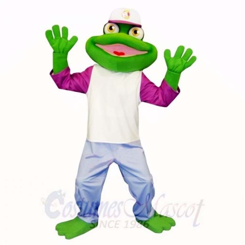 Sport Frog with Hat Mascot Costumes Cartoon