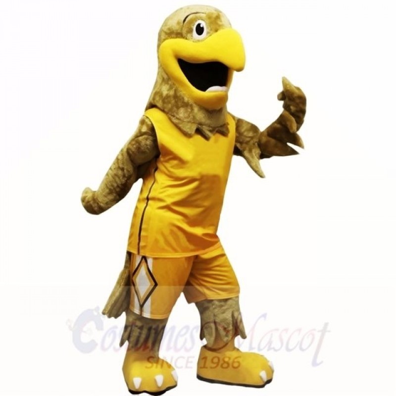 Sport Yellow Hawk Mascot Costumes Cartoon