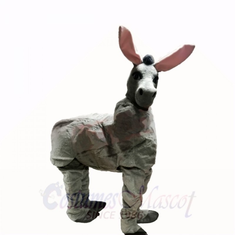 Cute Grey Two Person Donkey Mascot Costumes Cartoon