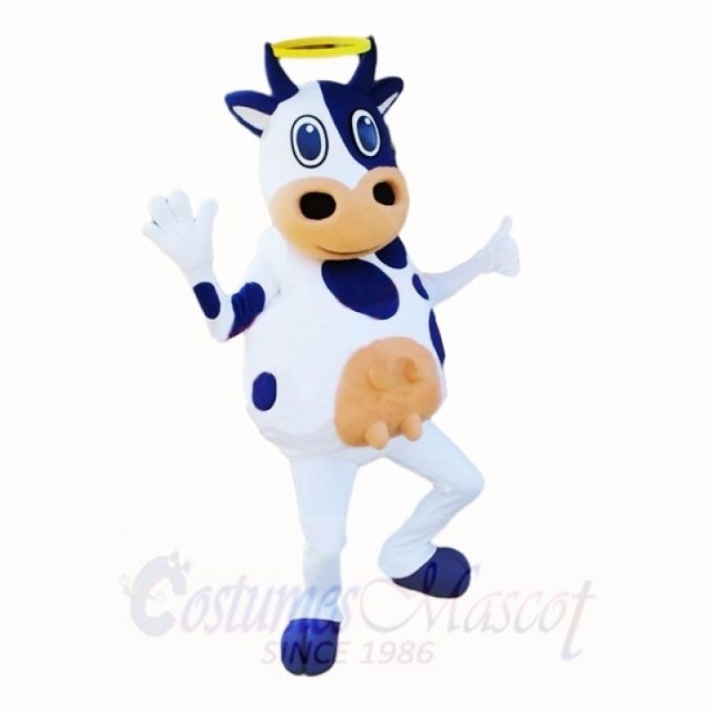 White and Black Friendly Lightweight Cow Mascot Costumes Cartoon