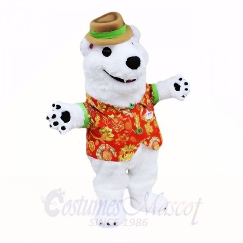 White Friendly Lightweight Polar Bear Mascot Costumes Cartoon