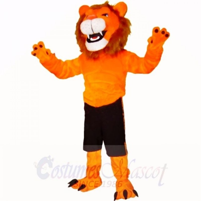 Orange Glorious Lion Mascot Costumes Adult
