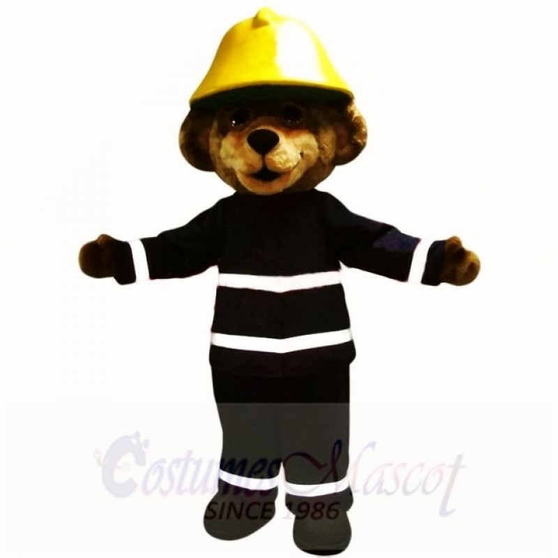 Smiling Fire Safety Bear Mascot Costumes Cartoon