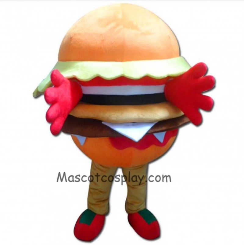 High Quality Adult Food Hamburger Mascot Costume