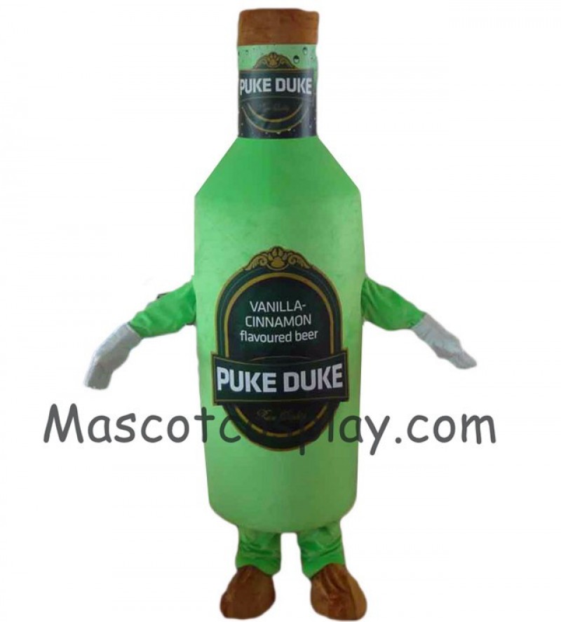 Hot Sale Adorable Realistic New Popular Professional Green Vanilla Cinnamon Beer Bottle Mascot Costume Green Bottle Mascot Costumes