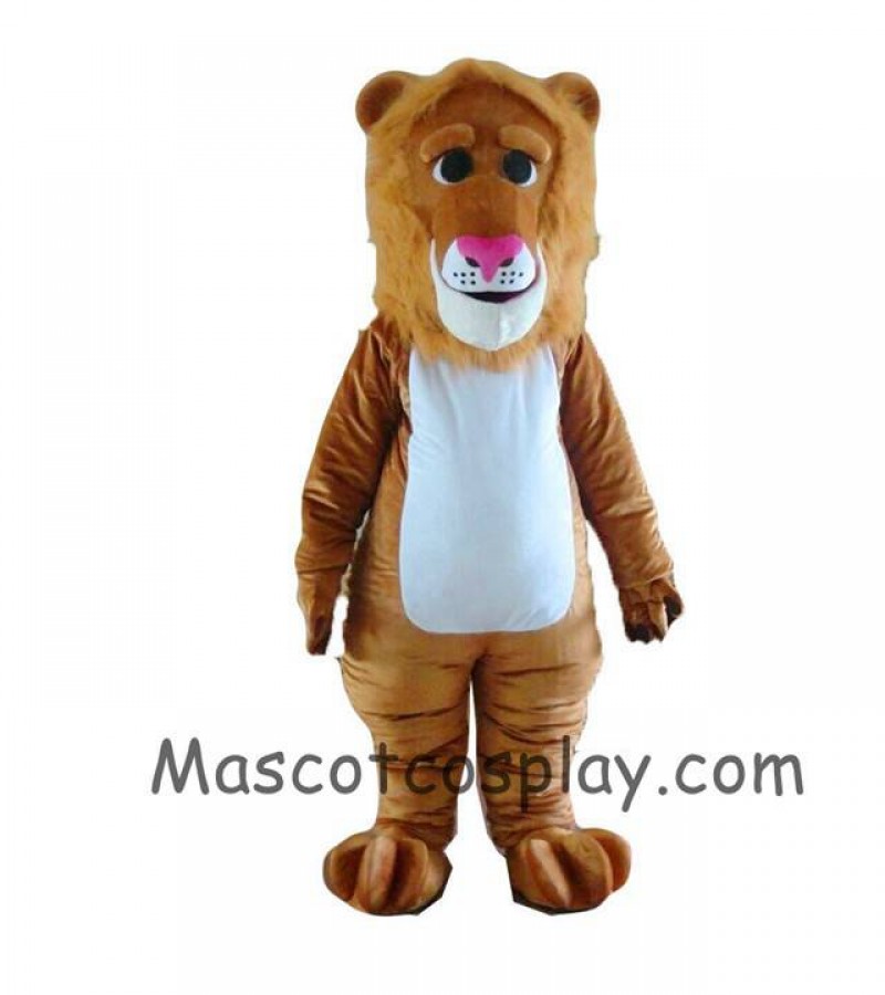 High Quality Realistic New Brown Lion Mascot Costume with Long Mane