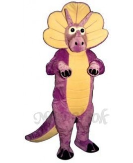 Purple Triceratops Mascot Costume