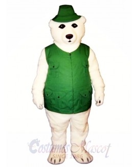 Fisher Bear with Vest & Hat Mascot Costume