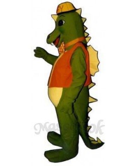Smokey Dragon with Vest, Hat & Tie Mascot Costume