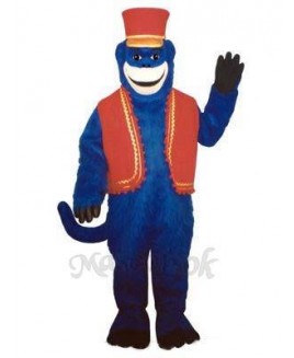 Blue Monkey with Vest & Hat Mascot Costume