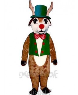 Yuletide Deer w/Vest, Hat & Bowtie Mascot Costume