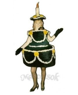 Black Cake Mascot Costume