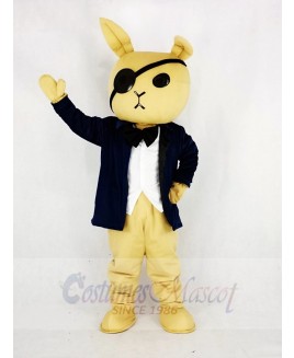 Rabbit Butler with Suit Mascot Costume Cartoon