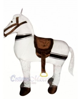Cute White New 2 Person Horse Mascot Costume