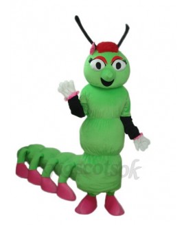 Greeen Worm with Long Tail  Mascot Adult Costume