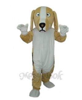 Khaki and White Dog Mascot Adult Costume