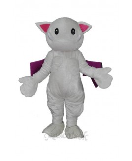 Scary teeth white monster cat Mascot Costume