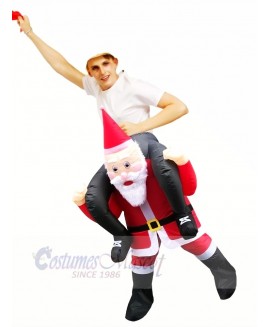 Inflatable Carry Me Christmas Santa Claus Mascot Costumes Cartoon 