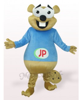 Blue Bear With Big Teeth Plush Adult Mascot Costume