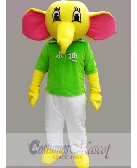 Yellow Elephant Mascot Costume Cartoon