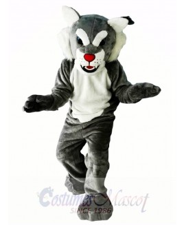 Grey Power Cat Wildcat Mascot Costume