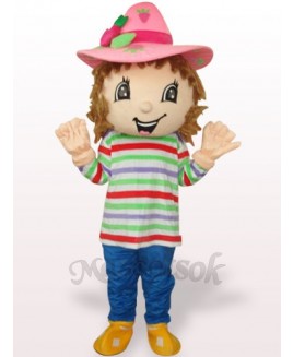 Lovely Colorful Strawberry Shortcake Girl Plush Adult Mascot Costume