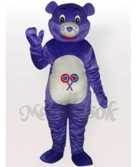 Purple Bear Adult Mascot Costume( illustration under bright flash light)