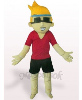 Sunglasses Boy Plush Adult Mascot Costume