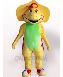 Yellow Dinosaur Plush Adult Mascot Costume