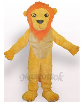 Yellow Lion Plush Adult Mascot Costume