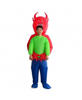 Red Devil Demon Monster Carry me Inflatable Costume Halloween Christmas Costume for Adult