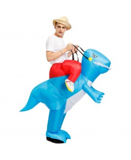 Dinosaur Ride on Inflatable Costume Blow up Costume for Adult/Child Blue
