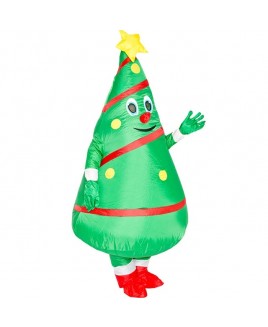 Christmas Tree Inflatable Costume Adults Blow Up Suit Halloween Party Cosplay Mascot