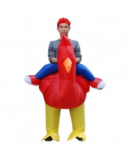 Red Chicken Carry me Ride on Inflatable Costume Fancy Dress Cosplay Costume for Adult 