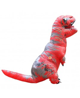 Red Tyrannosaurus T-Rex Dinosaur Inflatable Costume Halloween Xmas for Adult/Kid