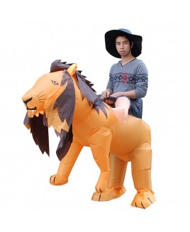Orange Lion Carry Me Ride on Inflatable Costume Fancy Dress Cosplay Costume