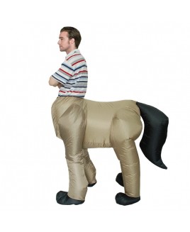 Brown Centaur Half-man Half-horse Inflatable Costume Halloween Christmas Holiday Costume for Adult