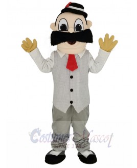 Barber in White Shirt Mascot Costume