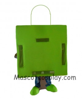 High Quality Realistic New All Green Shopping Bag Mascot Costume for Adults Holiday Special Clothing