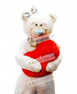 Bear With Bow & Scarf Mascot Costume Red Heart NOT INCLUDED