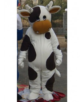 Black and White Cattle Cow Mascot Costume