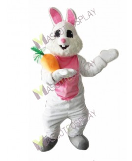 Easter Bunny Rabbit with Carrot Mascot Costume