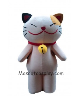 High Quality Realistic New Cartoon Character Adult Lovely Smiley Cat White Cat Mascot Costume