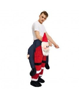 Blushing Santa Claus Carry me Ride on Halloween Christmas Costume for Adult/Kid