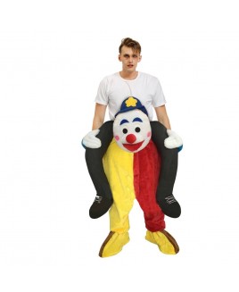 Clown with Blue Eyebrow Carry me Ride on Halloween Christmas Costume for Adult 
