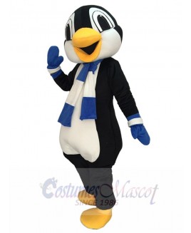 High Quality Cute Penguin Mascot Costume with Blue and White Scarf